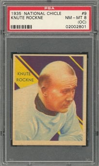 1935 R331 National Chicle #9 Knute Rockne Rookie Card – PSA NM-MT 8 (OC)